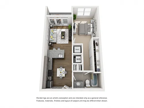 Floor plan Floor Plan C One Bedroom / One Bath w/Balcony