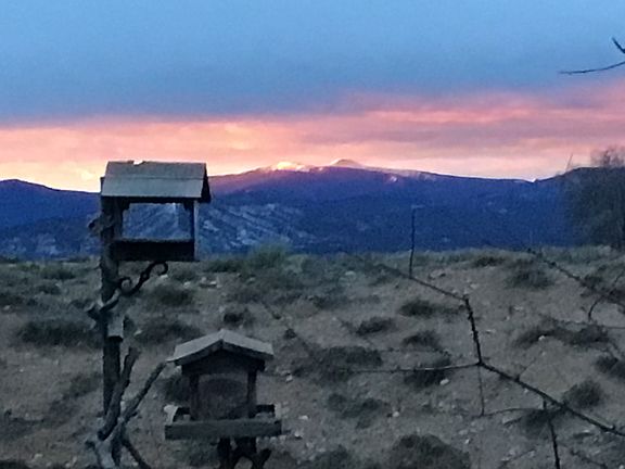 Truchas mountain view from the front of the house