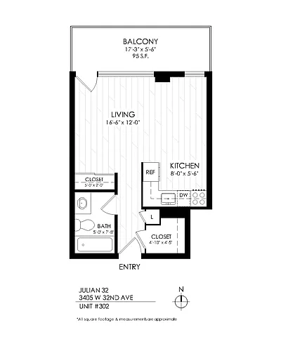 Floor plan Julian32 Studio X 1 Bath