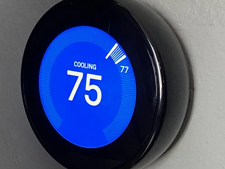 Download Nest app to your phone to control the temperature from anywhere.