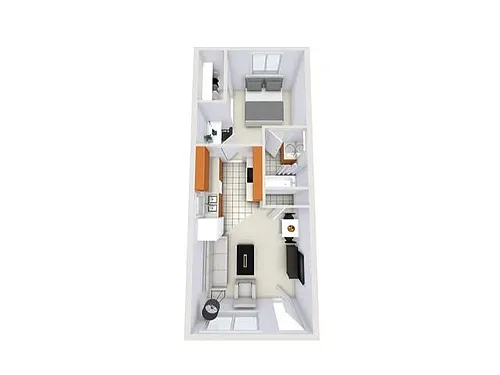 Floor plan 1X1 Furnished
