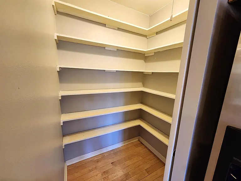 Walk in pantry in the kitchen