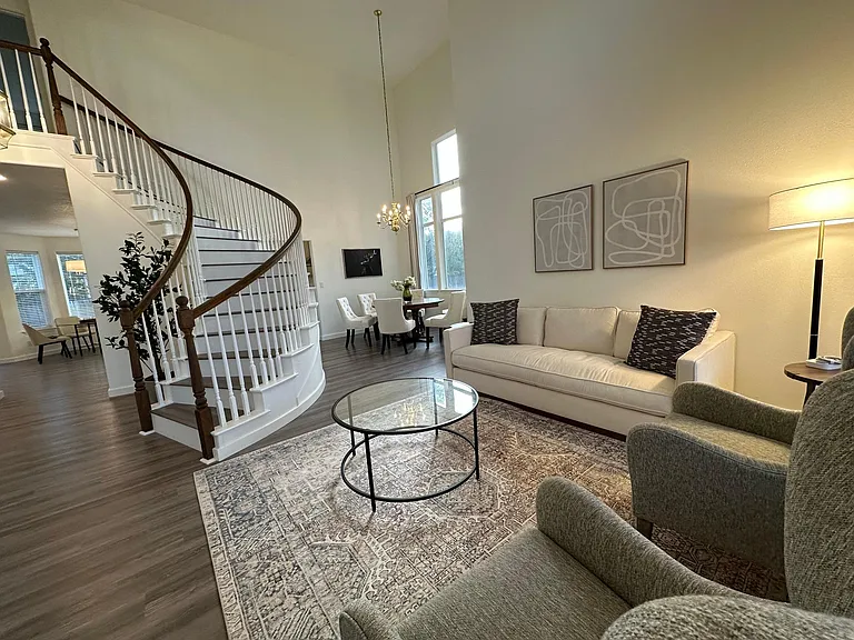 open foyer, living and dining rooms