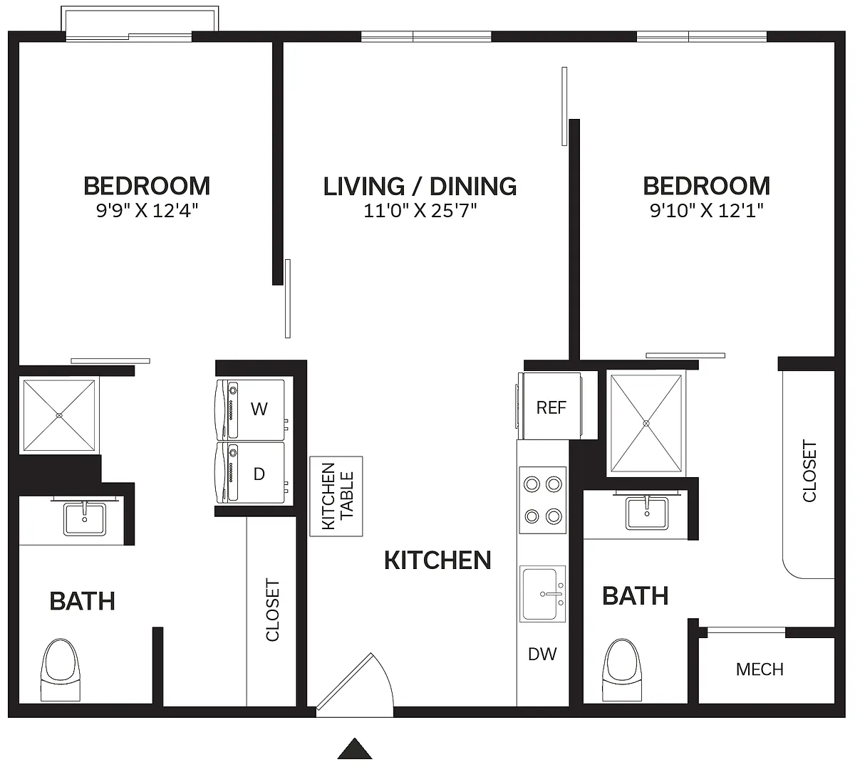 Floor plan 2 Bed/2 Bath-B3-3