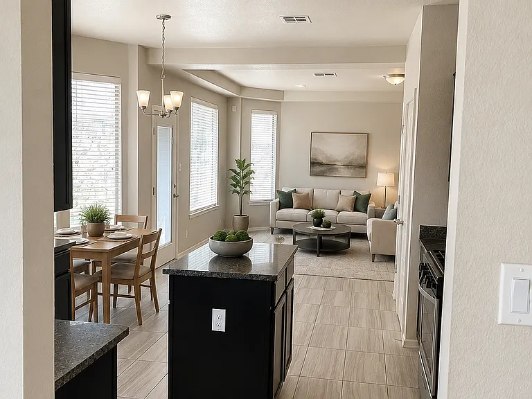 Kitchen and Living Room