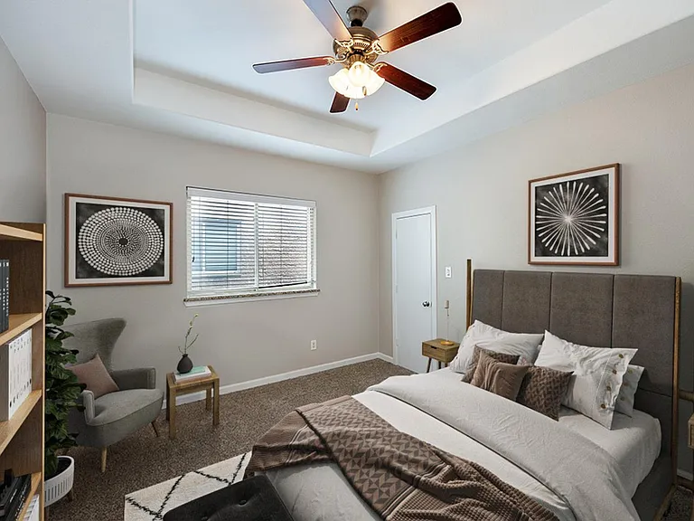 Bedroom 4. This image shows a virtually furnished space. Bedrooms come unfurnished.