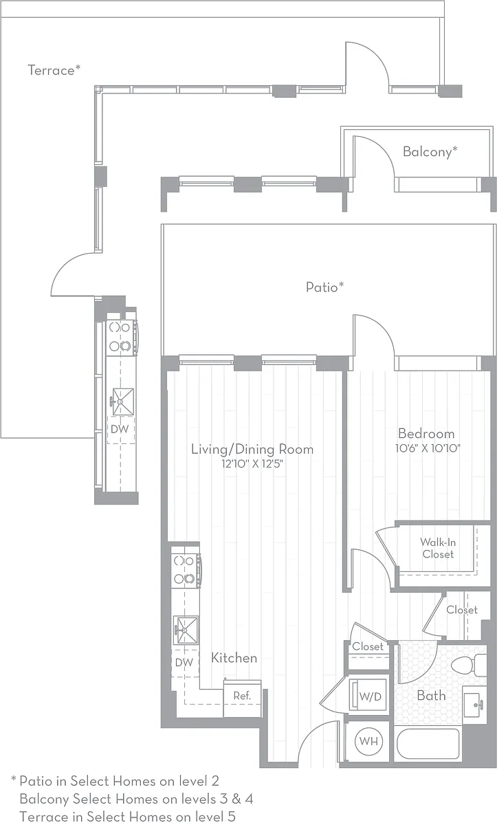 Floor plan 1 Bed/1 Bath-A08