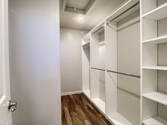 Closet Factory custom closet system standard with your choice of colors.
