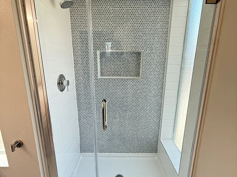 Primary Bathroom: Brand New Shower with Built in Niche