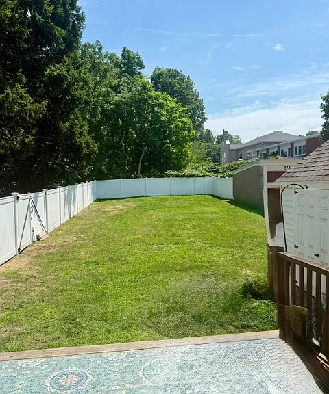 Large Fenced-in backyard
with 10x8 storage shed