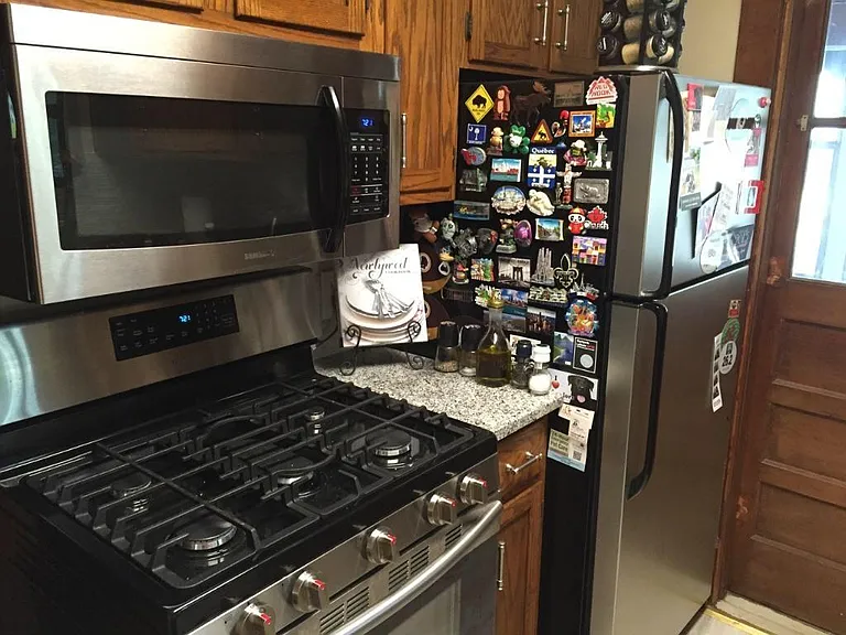 New stainless kitchen appliances