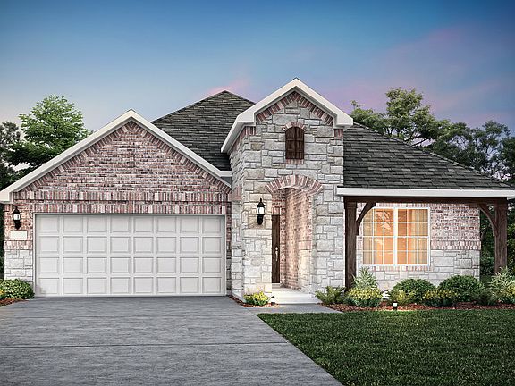 Exterior D, with stone accents and a 2-car garage with extra storage space