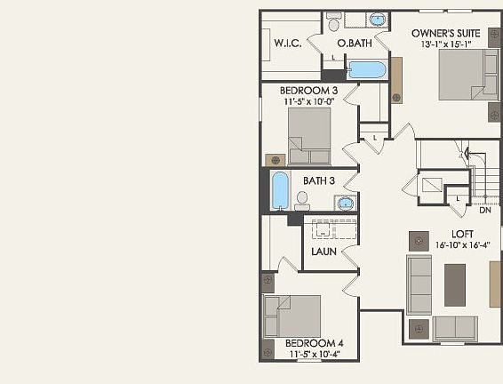 Second Floor 4 br 3 ba