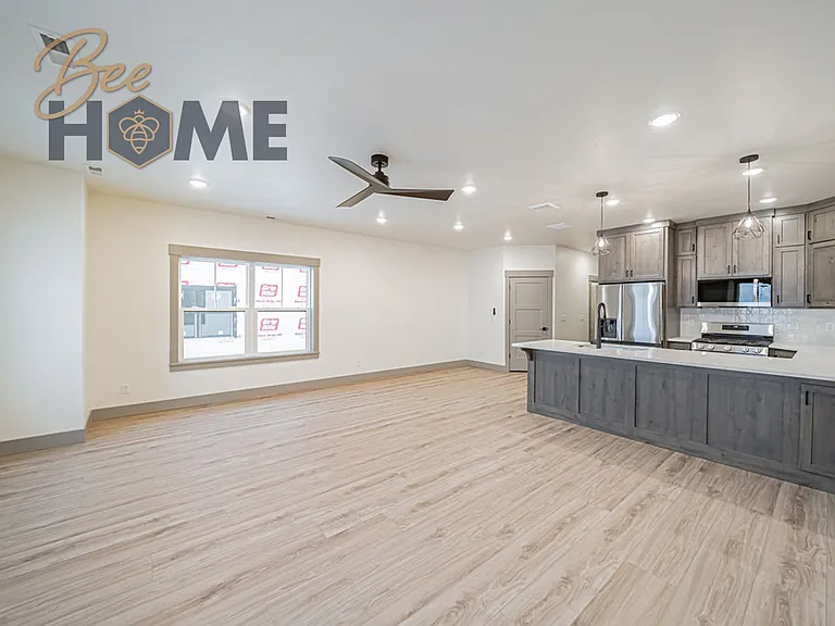 Front room and kitchen