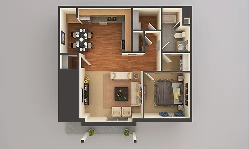 Floor plan 1 Bedroom A
