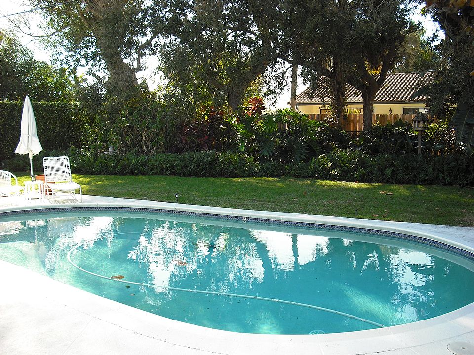 Oversize back yard and trees