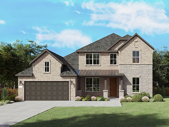 The Lindale, a two-story new home design shown with home exterior FC 201