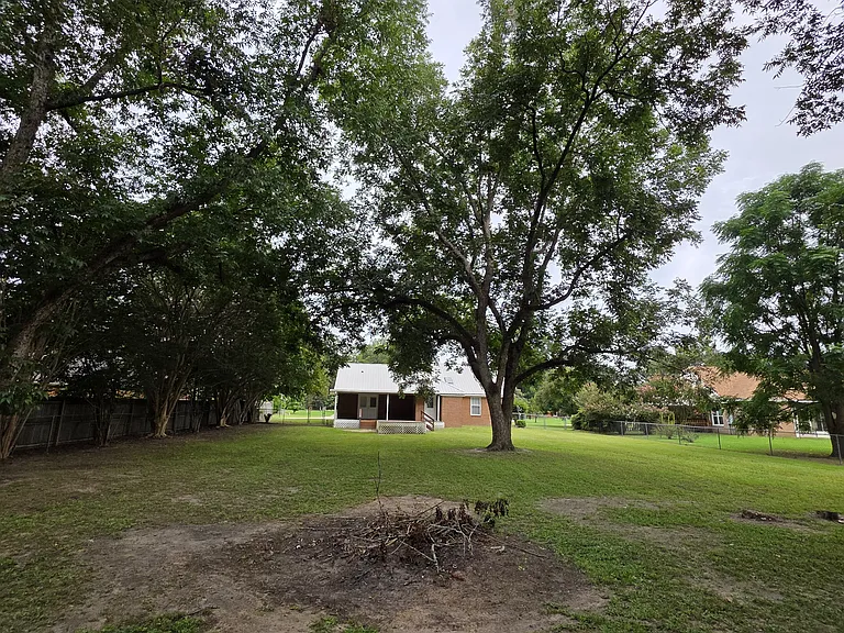 fenced backyard