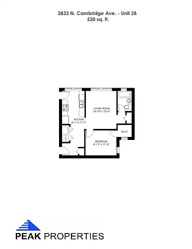 Floor plan 1 Bedroom - 1 Bathroom