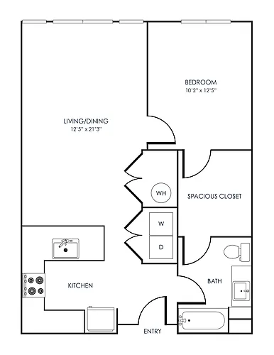 Floor plan 1 Bedroom 11A