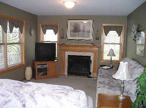 living room w/ gas fp