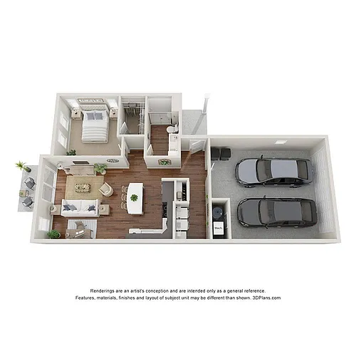 Floor plan A1.1 - Private Patio & 2-Car Garage