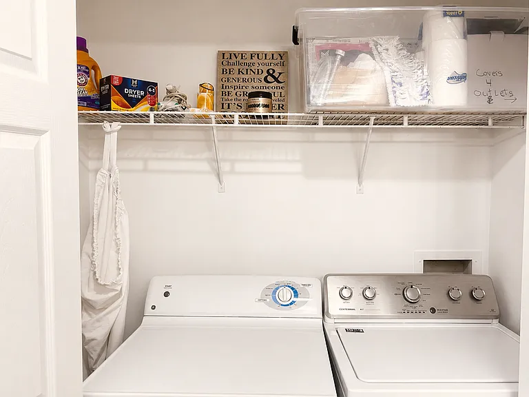 Laundry. All detergent, dryer sheets included in stay.