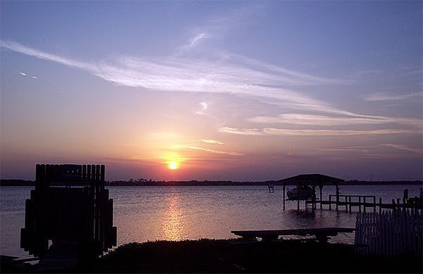 Community dock with boat ramp