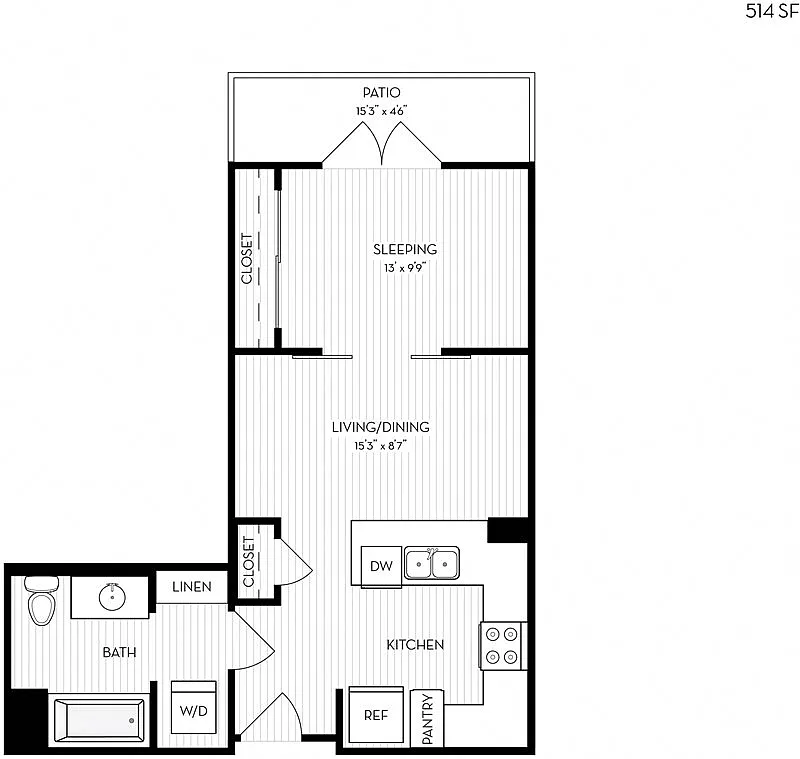 Floor plan Revela Floorplan Studio 0-1A