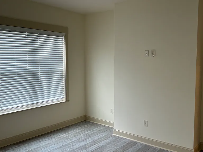 Primary bedroom with television wall
