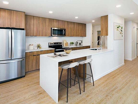 Enjoy the ample counter and cabinet space