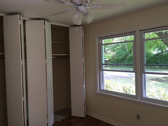 bedroom with large closets