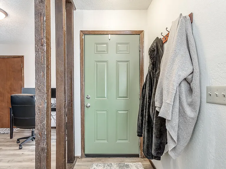 Front door leading into the living room