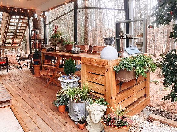 Covered Back Yard Work Bench