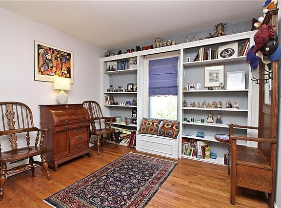 Library with built in seating.