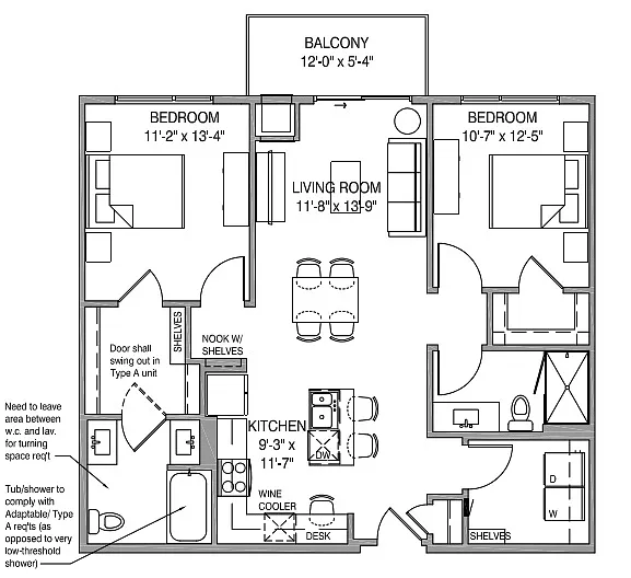 Floor plan Two-Bedroom