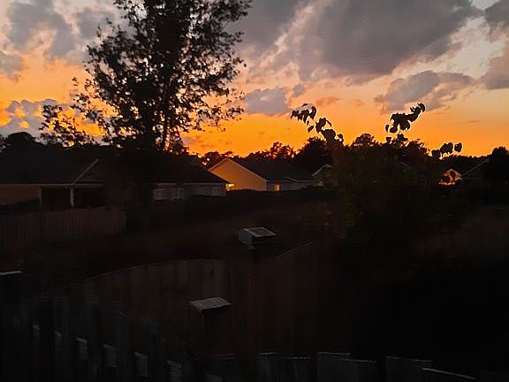 Sunset view from back porch
