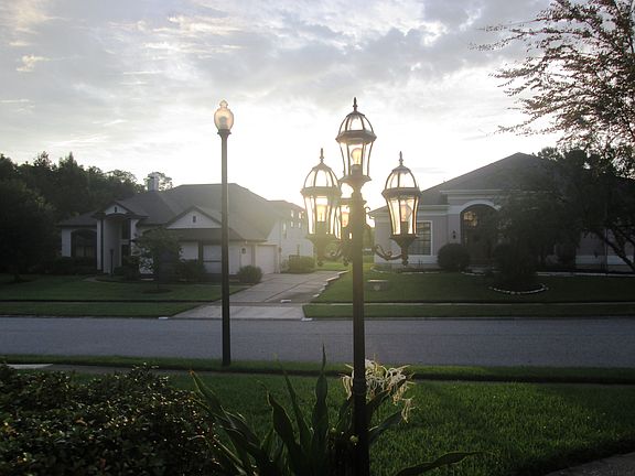 Sunrise in front of house