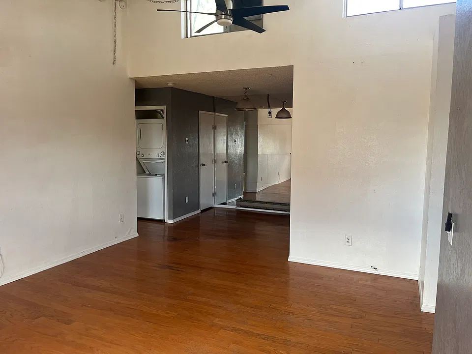 Dining area and living room.