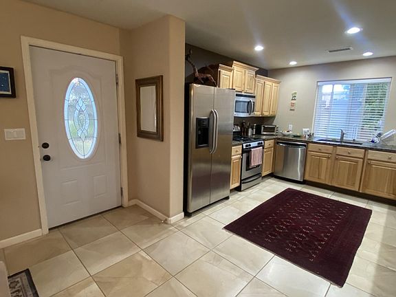 entry and kitchen