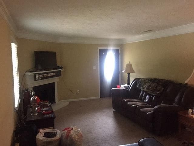 Large family room with fireplace