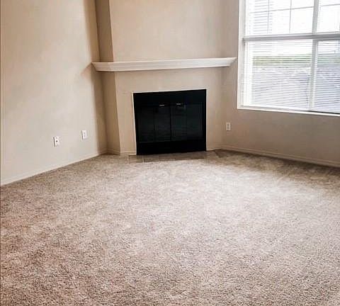 Living room with fireplace.