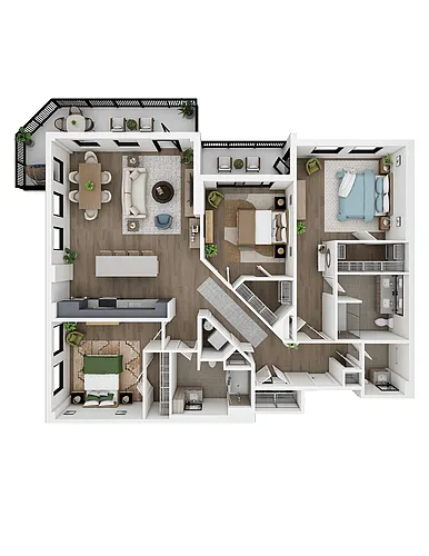 Floor plan 3 Bed/2.5 Bath-C1