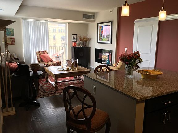 Living Room with electric fireplace