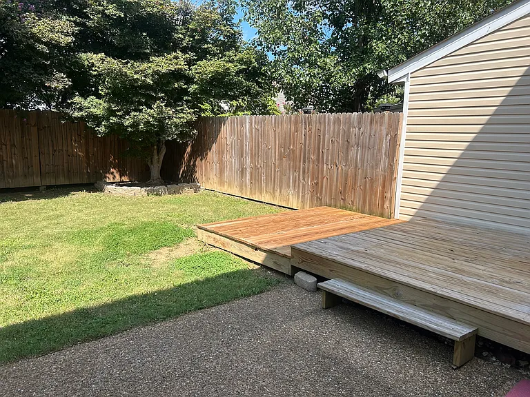 Fenced backyard