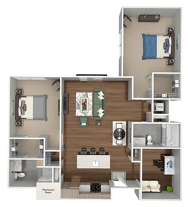 Floor plan B4 (with den)