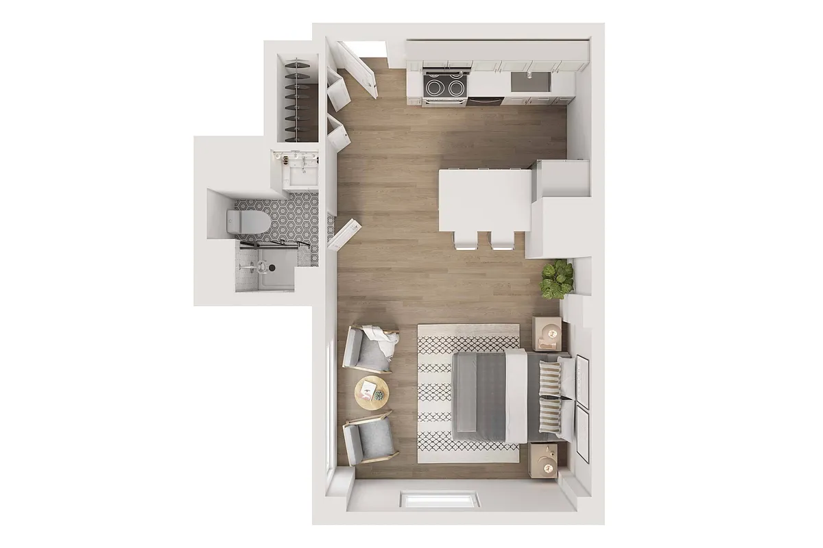 Floor plan Studio Sunset/City View (A)