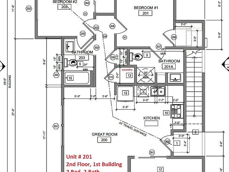 Floor Plan For This Unit, 201