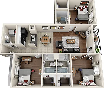 The Vine at Bermuda Run 3x3 Standard Floor Plan The Vine at Bermuda Run 3x3 Standard Floor Plan