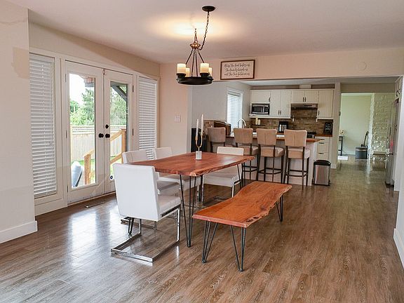 Dinning table and kitchen area.